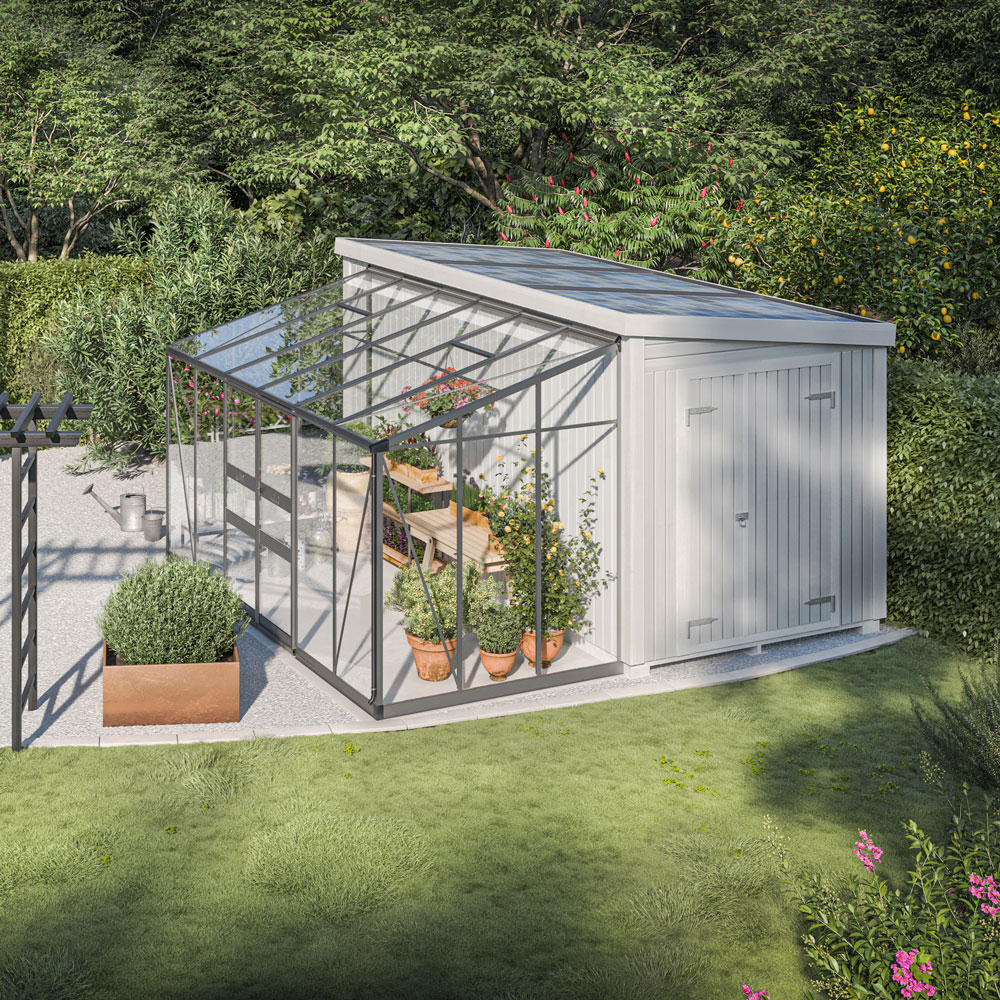 Tak- og veggdrivhus Odla Vegg 3,4 – 7,2 m² Aluminium, Sikkerhetsglass, 3,36 m²