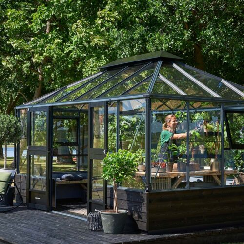Drivhus Juliana Grand Oase Mur Sort, 13 m²