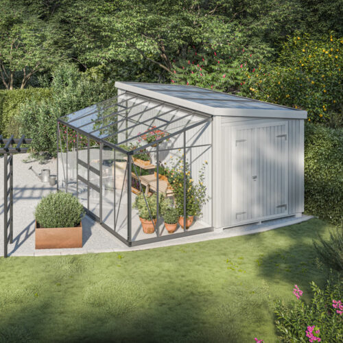 Tak- og veggdrivhus Odla Vegg 3,4 – 7,2 m² Aluminium, Sikkerhetsglass, 3,36 m²
